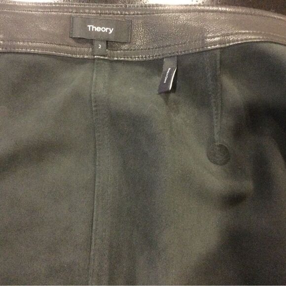 Theory Black Mini Skirt leather - Picture 4 of 8